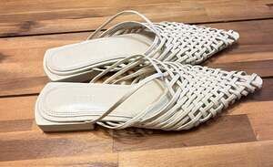 Arrange Woven Flat Mules Off White Shoes